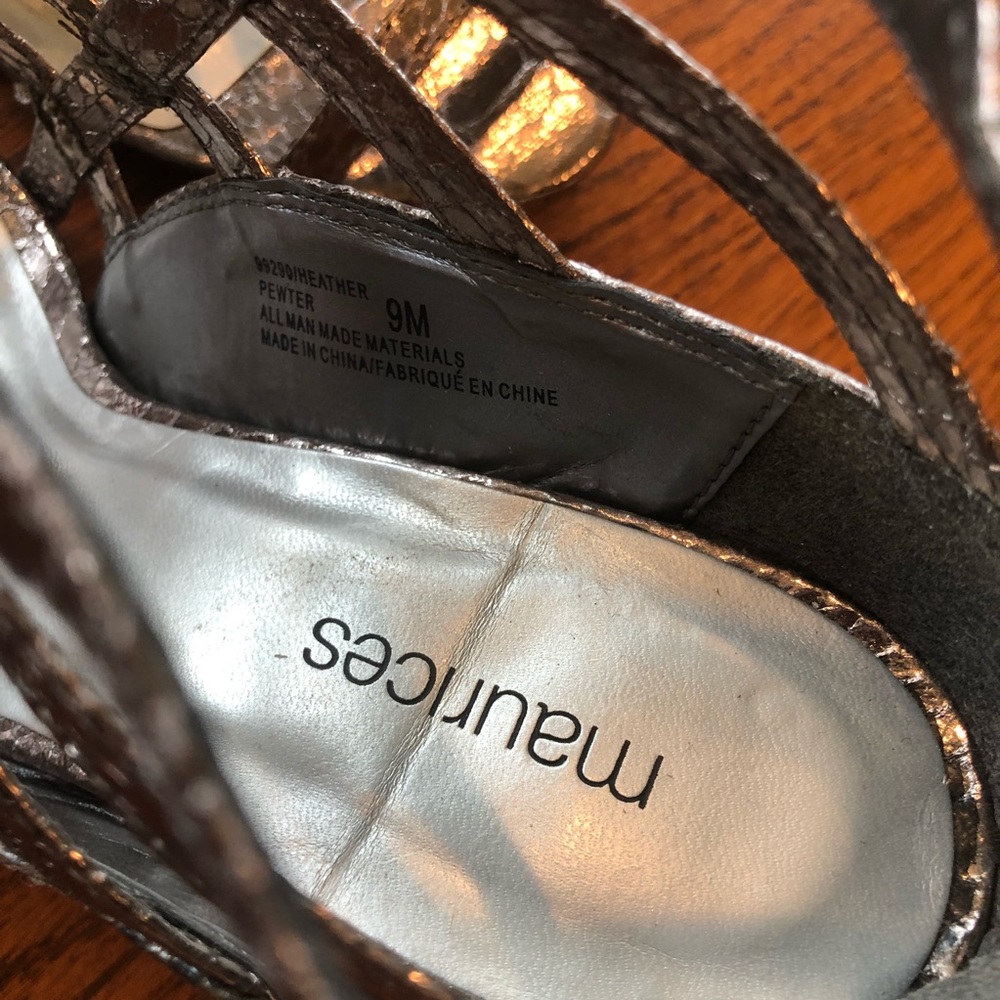 Dramatic Silver Snake Printed Heels - Picture 2 of 4